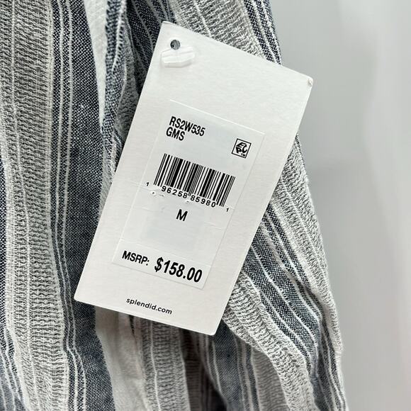 Splendid Collection Women's Bowen Linen Blend Button Down Shirt - Gray - M - NWT - Picture 4 of 6